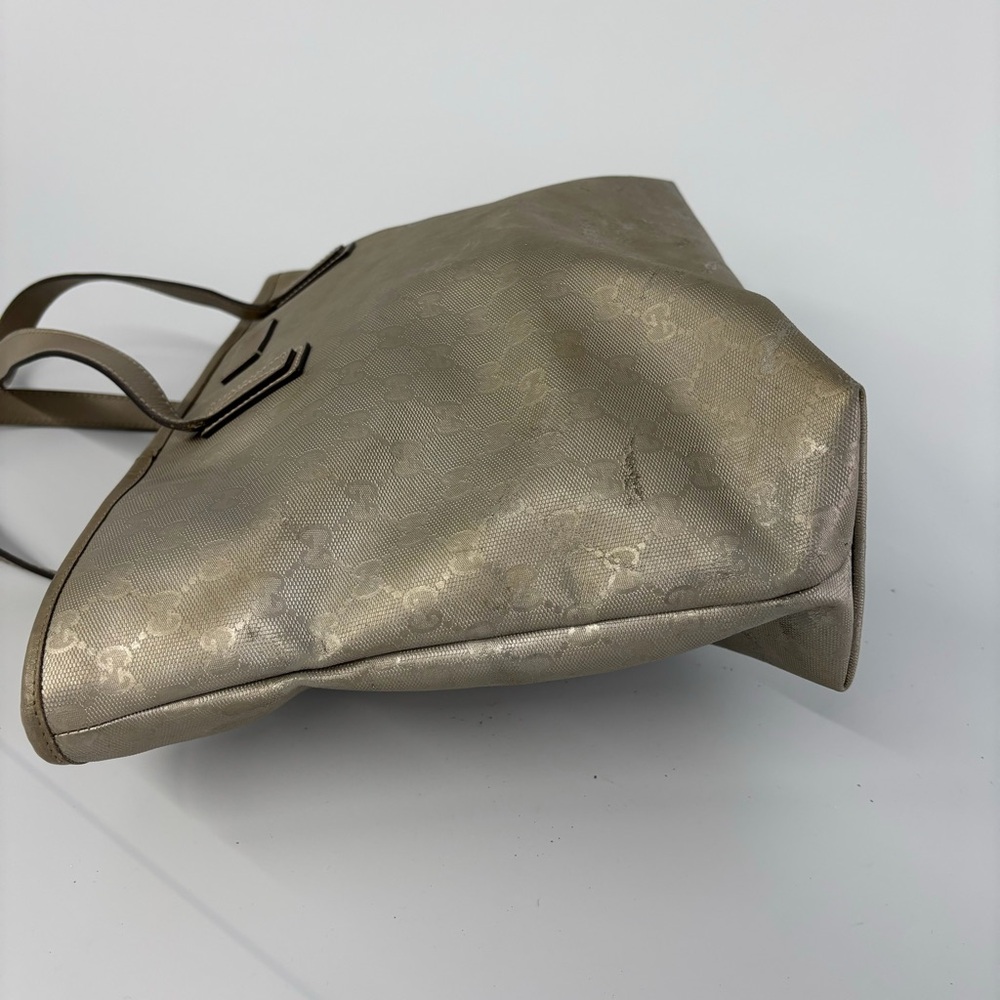 GUCCI GG CANVAS TOTE BAG CHAMPAGNE GOLD - Picture 3 of 6